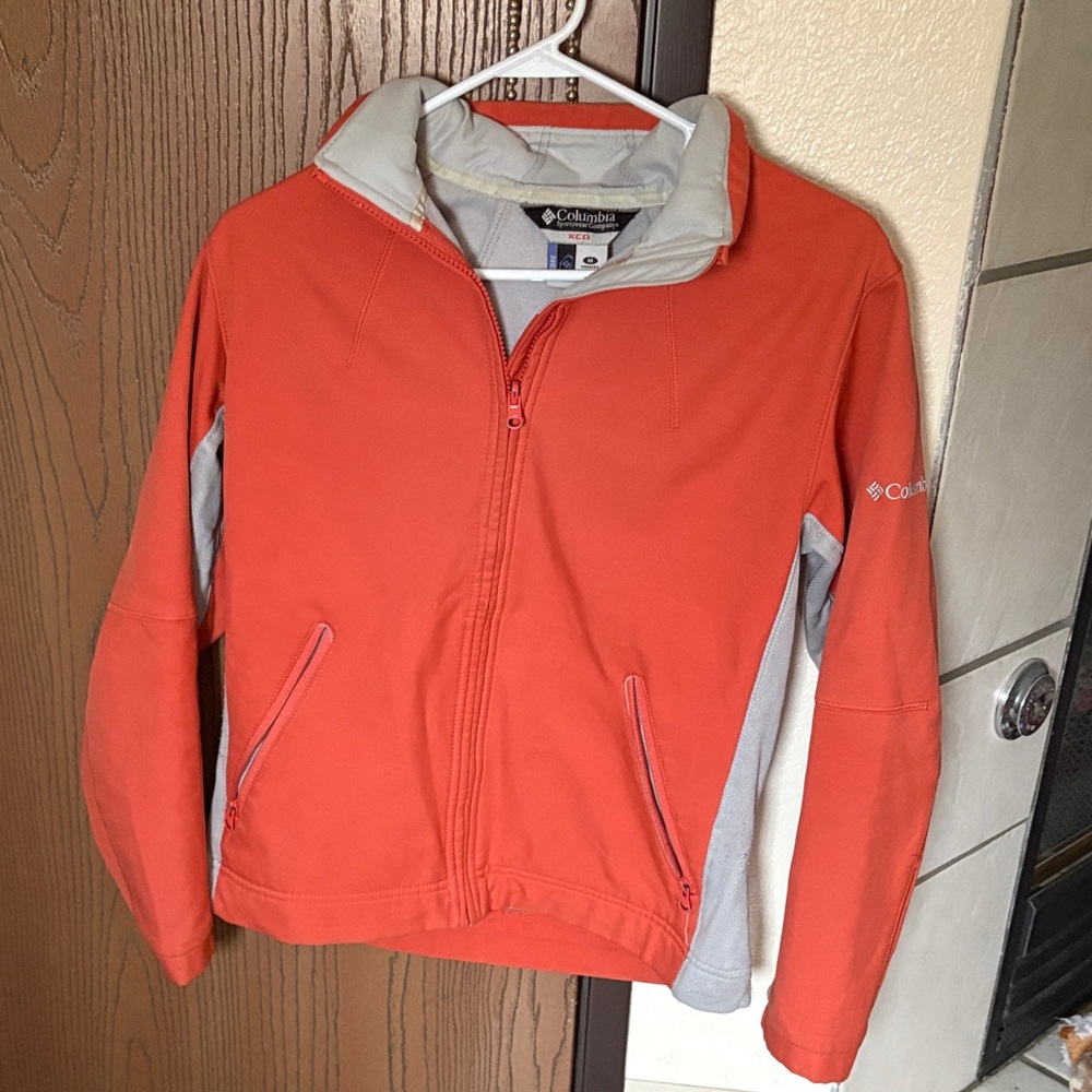 Columbia Orange and Light Gray Full-Zip Softshell Jacket